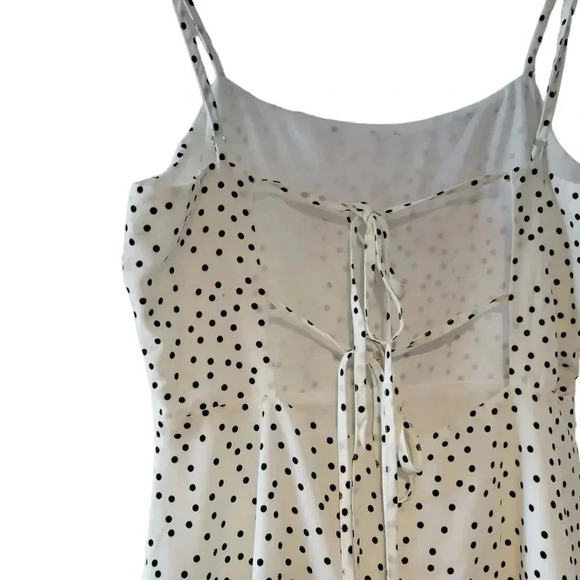 Lulu's Polkadot Spaghetti Strap Mini Casual Sundress Dress White Size Large. - Picture 7 of 11
